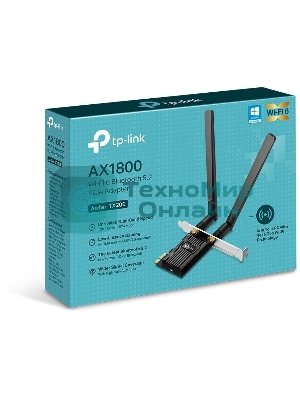 Двухдиапазонный адаптер PCI Express TP-Link Archer TX20E с поддержкой Wi-Fi AX1800 и Bluetooth 5.2
