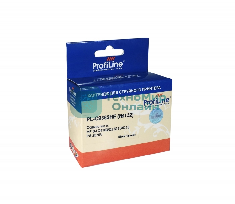 Картридж струйный ProfiLine PL-C9362HE №132 для принтеров HP Deskjet D4260/D4360 Photosmart C4280/C4380/C4385/C4480/C4524/C4580/C5280/D5360 Officejet J5730/J5780/J5785/J6410/J6415 Black пигмент