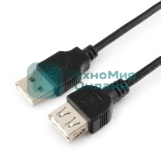 Кабель-удлинитель USB2.0 Cablexpert CC-USB2-AMAF-6B-N, AM/AF, медь, серия Pro, 1.8м, черный, пакет