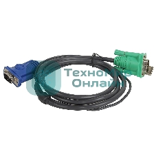 Кабель KVM ATEN 2L-5201U USB(тип А Male)+HDB15(Male) <-> SPHD15(Male) 1,2м., черный.