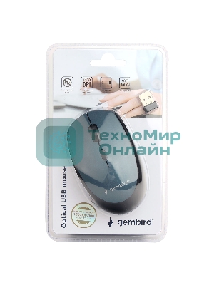 Мышь беспроводная Gembird MUSW-354-B синий, 1600 dpi, радиоканал, USB, кнопки - 4