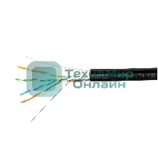 Кабель Cablexpert FPC-5051E-4-CU-OUTR, FTP outdoor 4x2x0.51 на тросу, медный, кат.5e, однож., 305м, coil, черный