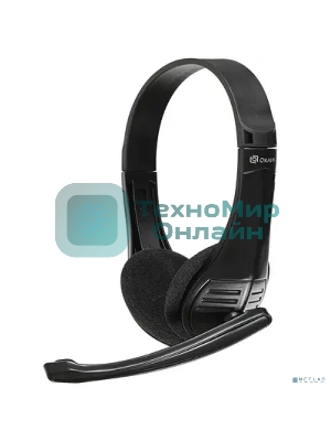 Гарнитура проводная с микрофоном Oklick HS-M150 черный 2.2м накладные оголовье (NO-003N)