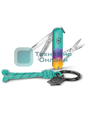 Нож перочинный Victorinox Classic SD Sydney Style (0.6223.E222) 58мм 7 функций бирюзовый подар.коробка