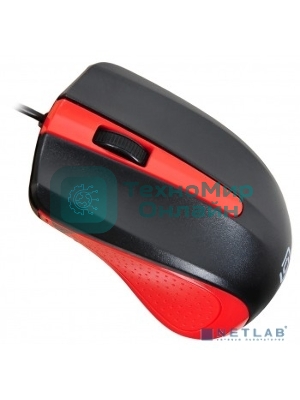 Мышь проводная Oklick 225M черный/красный, 1200 dpi, USB, кнопки - 3
