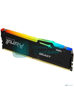 Оперативная память Kingston Fury Beast Black, DDR5, 32Gb (1x32 GB), 5200 MHz, CL40, радиатор, RGB, черный