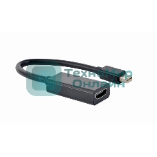Переходник miniDisplayPort -> HDMI, Cablexpert A-mDPM-HDMIF4K-01, 4K, 20M/19F, кабель 15 см, черный, пакет