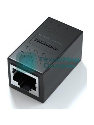 Модуль RJ-45 (F) <->RJ-45(F),FTP, проходной, ABS пластик, черный, cat.5e VCOM CT251S