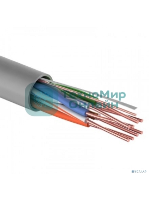 Кабель витая пара Rexant LIGHT U/UTP, cat.5e, ZH нг(А)-HF, 4PR, 24AWG, внутренний, серый, 305 м