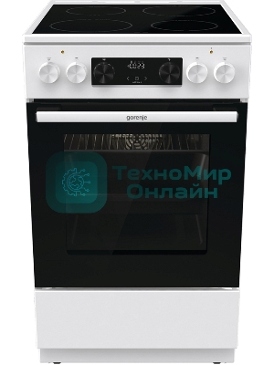 Плита электрическая Gorenje GEC5C61WG белый, конфорок 4 электрических, духовка 70 л, 50 см x 85 см x 59.4 см (без крышки)
