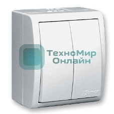 Выключатель 2-кл. ОП Simon15 10А IP54 белый Simon 1594398-030