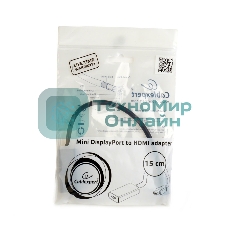 Переходник miniDisplayPort -> HDMI, Cablexpert A-mDPM-HDMIF4K-01, 4K, 20M/19F, кабель 15 см, черный, пакет