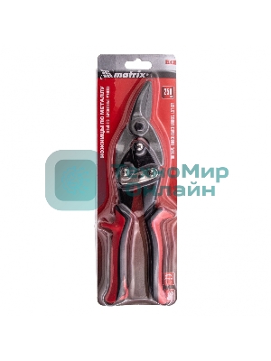 Ножницы по металлу Matrix, 250 мм, левые, обрезиненные рукоятки