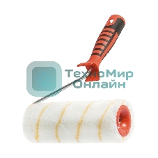 Валик в сборе Matrix полиакрил желтая полоса с двухком.руч., 180мм, ворс 12мм, D 48мм, Dруч.6 мм