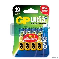 Алкалиновые батарейки c технологией G-tech GP Ultra Plus Alkaline 15А AА - 4 шт. на блистере
