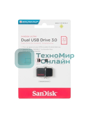 Флешка USB Sandisk 32Gb Ultra Dual SDDD2-032G-GAM46 USB3.0 черный