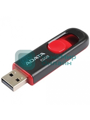 Флешка USB ADATA Classic C008 (AC008-16G-RKD), 16Gb, USB 2.0, R/W 30/6, черный/красный