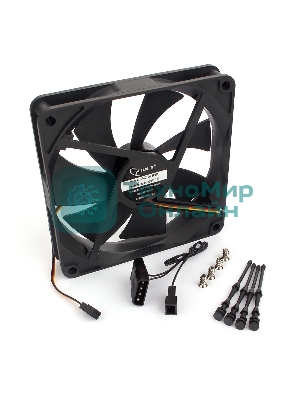 Вентилятор для корпуса Gembird черный, 140 мм, 2000 об/мин, 25.5 дБ, 3 pin