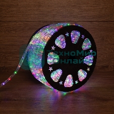 Дюралайт Neon-night LED, свечение с динамикой (3W) - мульти (RYGb), 24 LED/м, бухта 100м