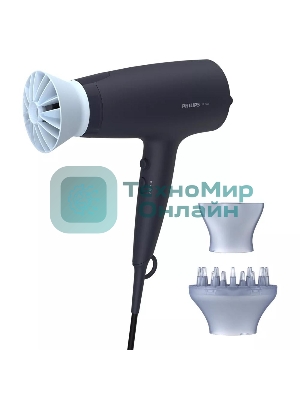 Фен Philips BHD360/20 черный/синий, 2100 Вт, ионизация