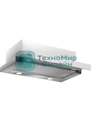 Вытяжка встраиваемая Elikor Интегра Glass 45Н-400-В2Д нержавеющая сталь/белое стекло, 45 см, 400 куб. м/ч, 55 дБ