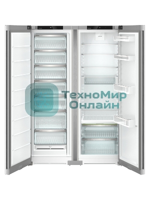 Холодильник Liebherr Комбинация XRFsf 5225-22 001 (SFNsfd 5227-22 001 +SRBsfc 5220-22 001) серебристый двухкамерный 377/271л морозилка сбоку, Side by Side