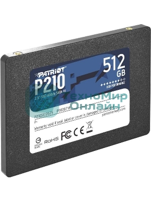Накопитель SSD Patriot P210, 512Gb, SATA III, 2.5
