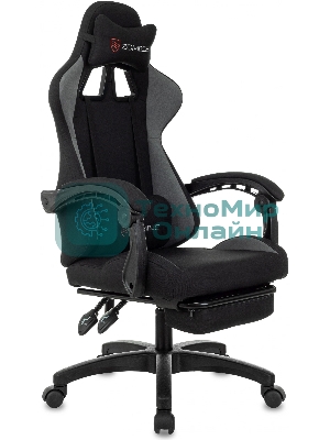 Кресло Zombie Shadow черный/серый, ткань, подставка для ног