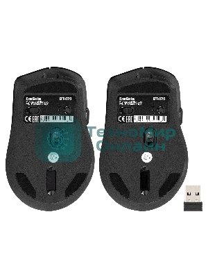 Мышь беспроводная ExeGate Professional Standard BT-070 черный, 1600 dpi, радиоканал, Bluetooth, USB, кнопки - 6