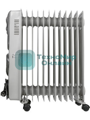 Обогреватель масляный Ресанта ОМ-12НВ (11 секций) белый, 2900 Вт, 25 м2, термостат 67/3/12