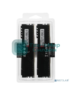 Оперативная память Kingston Fury Beast, DDR4, 16GB (2x8GB), 3200MHz, CL16, DIMM, с радиатором, черный