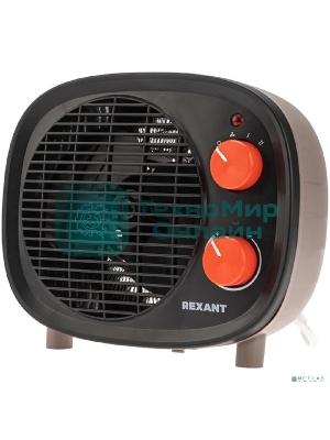 Тепловентилятор Rexant черный, 2000 Вт, 20 м2, термостат
