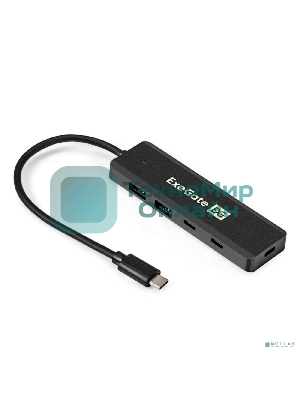 USB-концентратор 4-в-1 ExeGate DUB-2C2P/5G (кабель-адаптер USB 3.2 Gen1 Type C --> 2xUSB3.2 Gen1 Type-A (5G)/2xUSB3.2 Gen1 Type-C (5G), SuperSpeed USB 5Gbps, Plug&Play, черный)