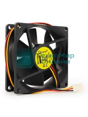 Вентилятор для корпуса Gembird FANCASE черный, 80 мм, 2600 об/мин, 27 дБ, 3 pin