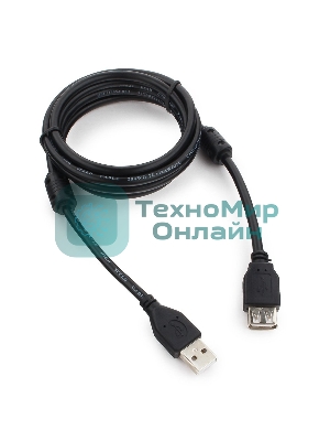 Кабель Cablexpert USB2.0 Pro CCF2-USB2-AMAF-6, AM/AF, 1.8м, экран, 2феррит.кольца, черный, пакет