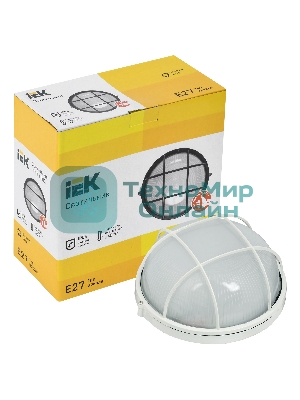 Светильник IEK LNPP0-1102-1-100-K01 НПП1102 белый/круг с реш. 100Вт IP54 IEK