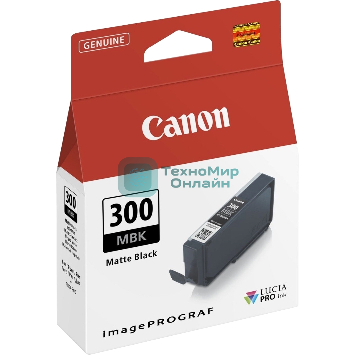 Картридж струйный Canon PFI-300 MBK EUR/OCN черный (1750 стр.) для Canon imagePROGRAF PRO-300