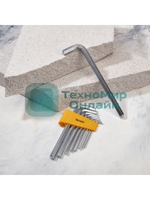 Набор ключей имбусовых HEX Kranz 2,0-12 мм, CrV, 9 шт., удлиненные