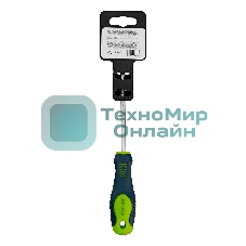 Отвертка Сибртех, SL5,0 х 100 мм, CrV, двухкомпонентная рукоятка