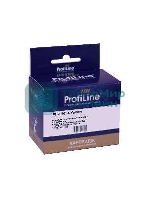 Картридж струйный ProfiLine PL-T1034 для принтеров Epson Stylus TX550/Stylus Office T30/T40/T40W/TX510/TX600/TX600FW/T1100 с чернилами Yellow 11,1 мл