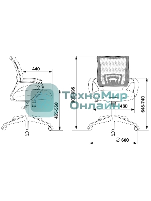 Кресло Бюрократ CH-695N/BL/TW-11 синий/черный, сетка, 120 кг, механизм качания