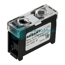 Блок зажимов клеммный Rexant БЗД 1-полюсный 16 мм2 60A на DIN-рейку