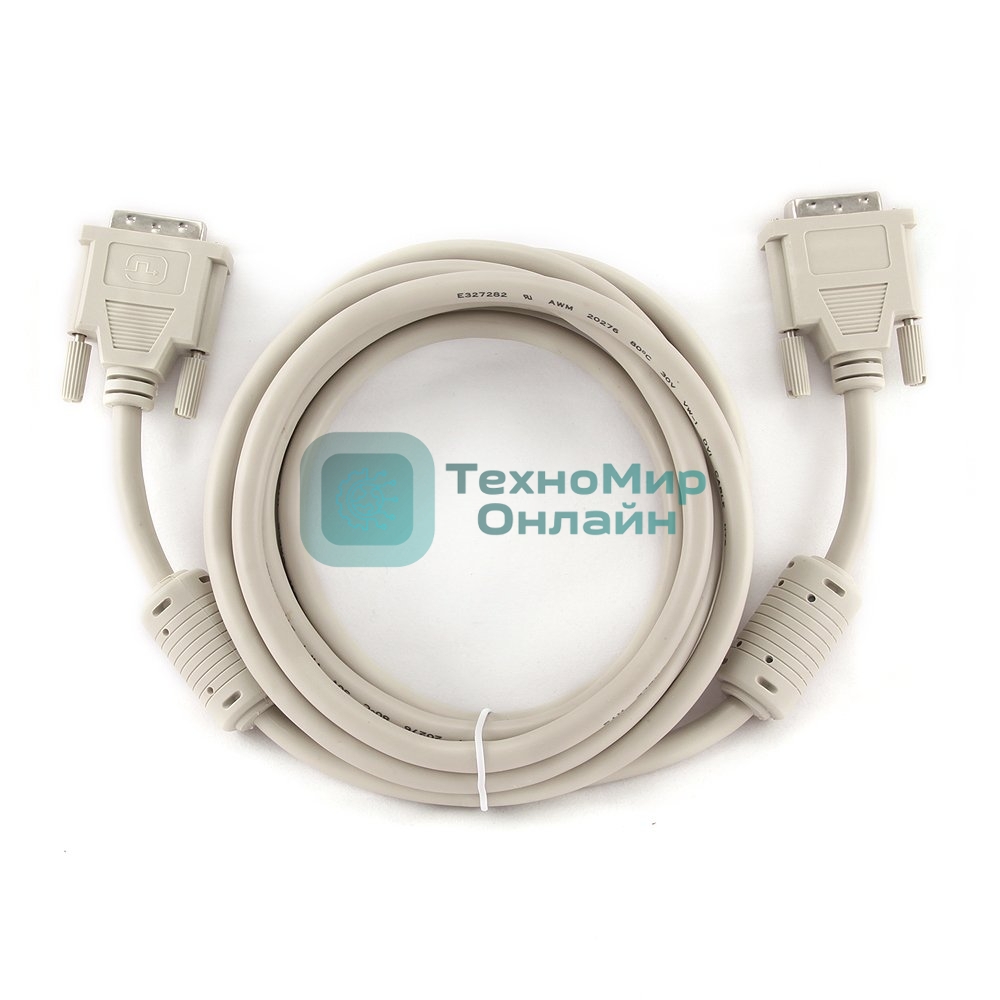 Кабель DVI-D dual link Gembird, 3.0м, 25M/25M, экран, феррит.кольца, пакет