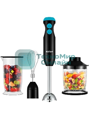 Блендер погружной Kitfort КТ-3041-3 350Вт черный/бирюзовый