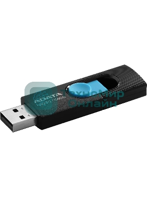 Флешка USB ADATA UV220 (AUV220-64G-RBKBL), 64Gb, USB 2.0, R/W 15/5, черный/голубой