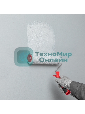 Валик в сборе Matrix полиакрил желтая полоса с двухком.руч., 250мм, ворс 12мм, D 48мм, Dруч.6 мм