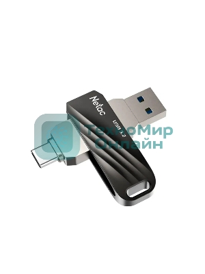 Флешка USB Netac US11 черный 64Gb USB Type-A + USB Type-C, metal/plastic case