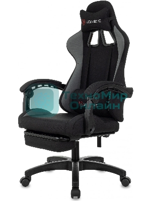 Кресло Zombie Shadow черный/серый, ткань, подставка для ног