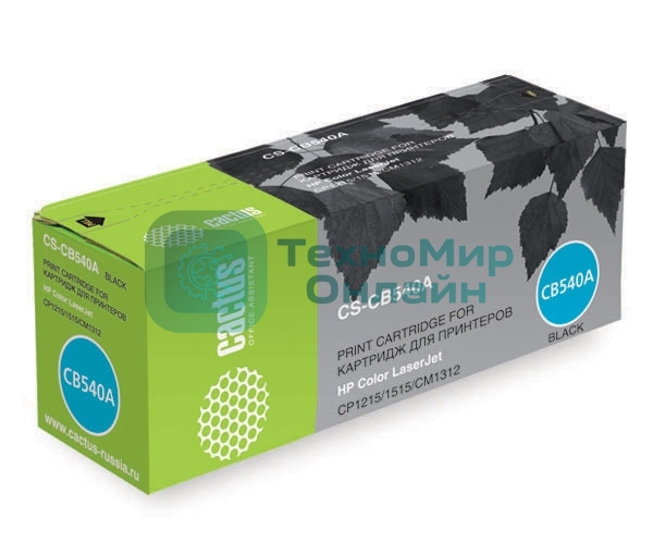 Картридж лазерный Cactus CS-CB540A черный (2200 стр.) для HP Color LaserJet CP1215/1515/CM1312