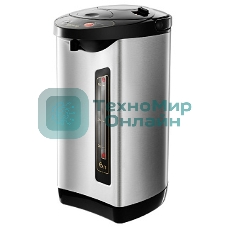 Термопот ЯРОМИР ЯР-1900 Мощность в режиме кипячения 900 Вт. Мощность в режиме поддержания температуры воды 30 Вт. Объем 6 л. Корпус и внутренняя емкость из нерж. стали. Вращение корпуса на основании на 360°. Шкала уровня воды. Световые индикаторы работы. Съемный сетевой шнур электропитания. Съемная крышка для удобства очистки. 3 способа подачи воды: ручной, автоматический, электрический. Функции повторного кипячения и дехлорирования воды. Режим поддержания температуры воды. Защита от перегрева. Блокировка ручной помпы от случайного нажатия. Автоматическое отключение при недостаточном количестве воды. черный.